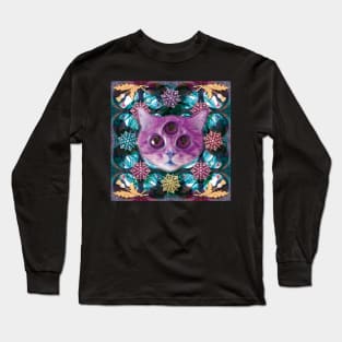 Psychic Cat sees into the dream land Long Sleeve T-Shirt